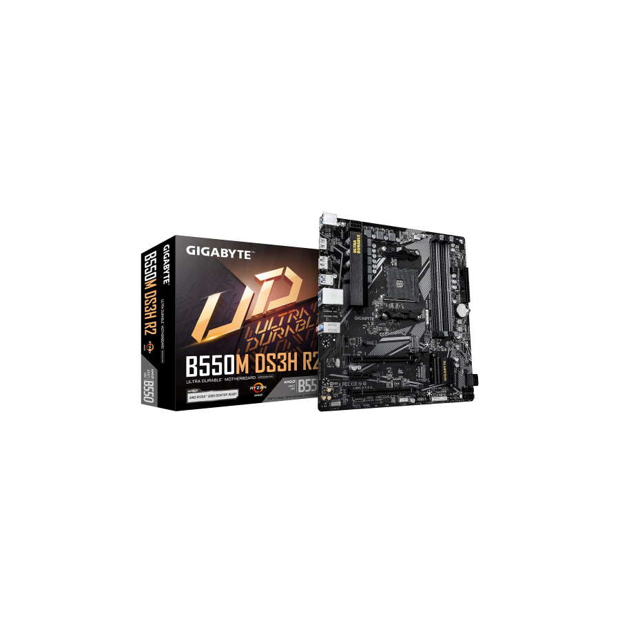 32509-GIGABYTE B550M DS3H R2 Placa base - Procesadores AMD Ryzen 5000, VRM de 5+3 fases, hasta 4733 MHz DDR4 (O.C.), 1x