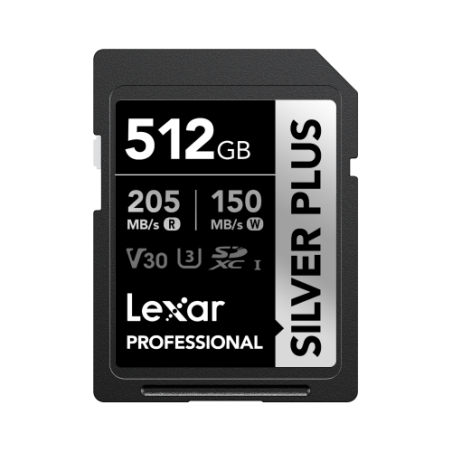32611-Lexar Professional SILVER PLUS 512 GB SDXC UHS-I