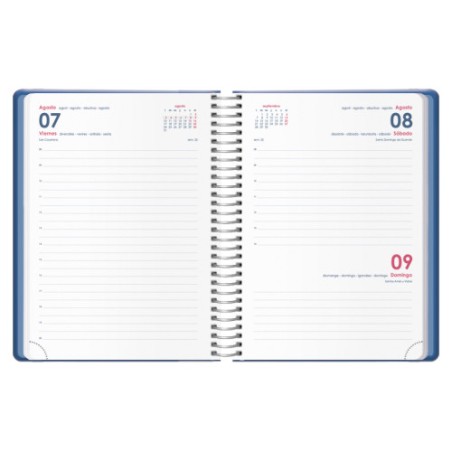 32658-AGENDA 2026 DENVER ESPIRAL DIA PAGINA 15 X 21 CM. COLOR AZUL MARINO DOHE 12721 - 26