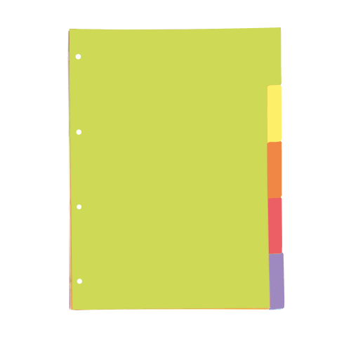32879-SEPARADORES CARTULINA STRONGLINE A4 5 POSICIONES - 5 COLORES VIVOS OXFORD 400149955