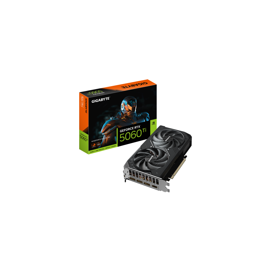 33380-GIGABYTE GeForce RTX 5060 Ti WINDFORCE MAX OC 16G Tarjeta Grafica - 16 GB GDDR7, 128 bits, PCI-E 5.0, 2587 MHz Fre
