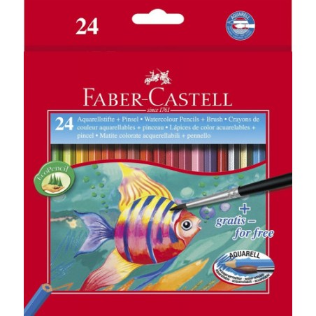 3369-ESTUCHE 24 LAPICES ESCOLARES ACUARELABLES HT-120224 FABER CASTELL 114425