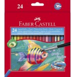 3369-ESTUCHE 24 LAPICES ESCOLARES ACUARELABLES HT-120224 FABER CASTELL 114425