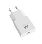 33700-Ewent Cargador Rapido USB-C PD de 20W con Tecnologia GaN y Diseno Ultrafino