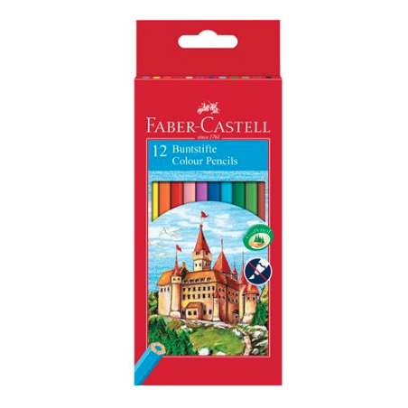 3373-ESTUCHE 12 LAPICES COLORES HEXAGONALES HT FABER CASTELL 120112