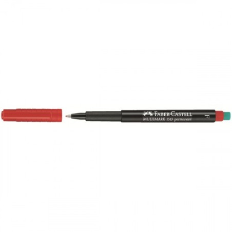 3390-MARCADOR PERMANENTE MULTIMARK PUNTA FINA ROJO FABER CASTELL 151321