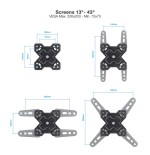 TooQ Soporte de Pared para Pantallas 13"-43", Negro