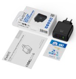 (ABM) EWENT CARGADOR GAN FAST DE 65W, 3 PUERTOS (2 USB-C PD Y 1USB-A QC) DISENO COMPACTO