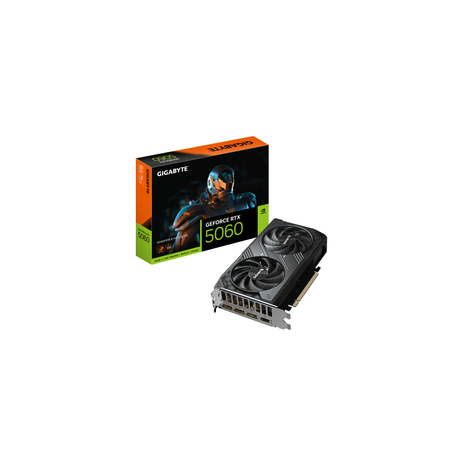 GIGABYTE GeForce RTX 5060 WINDFORCE MAX OC 8G Tarjeta Grafica - 8 GB GDDR7, 128 bits, PCI-E 5.0, 2512 MHz Frecuencia del nucleo,