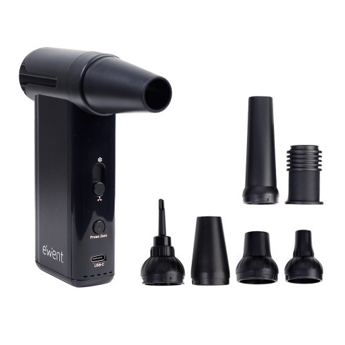 34295-EWENT PISTOLA DE AIRE COMPRIMIDO 8 VELOCIDADES, ASPIRADOR, BOMBA DE VACIO E INFLADOR (130000 RPM)