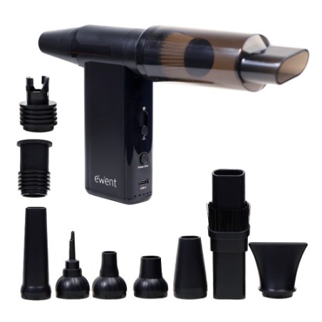 34296-EWENT PISTOLA DE AIRE COMPRIMIDO 8 VELOCIDADES, ASPIRADOR, BOMBA DE VACIO E INFLADOR (180000 RPM)