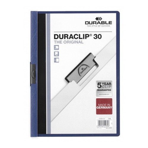 3435-DOSSIER CON CLIP 30 H A4 AZUL OSCURO DURABLE 2200-07