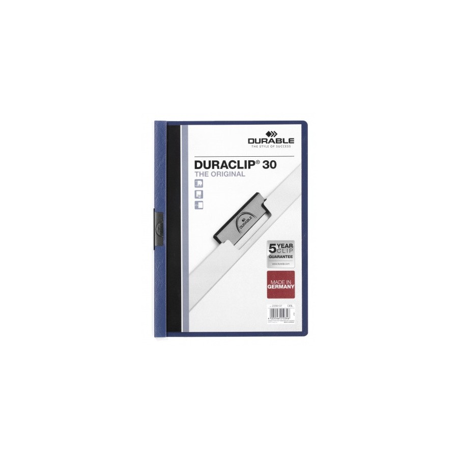 3435-DOSSIER CON CLIP 30 H A4 AZUL OSCURO DURABLE 2200-07