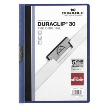 3435-DOSSIER CON CLIP 30 H A4 AZUL OSCURO DURABLE 2200-07