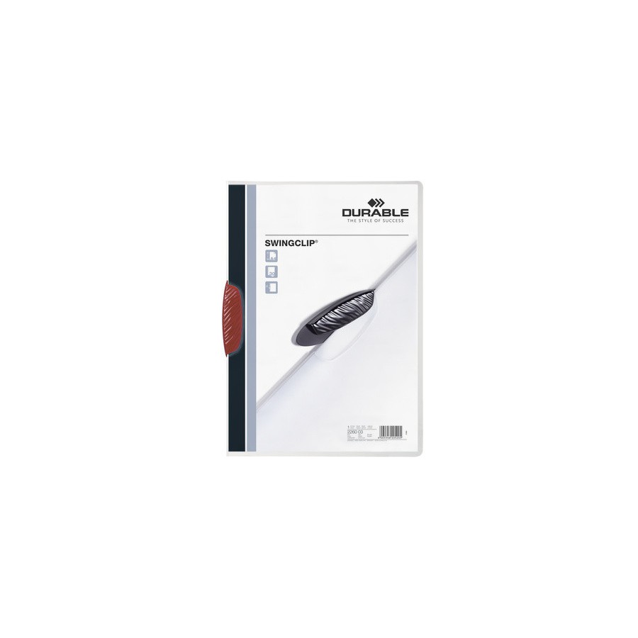 3445-DOSSIER CON CLIP SWINGCLIP 30 H A4 ROJO DURABLE 2260-03