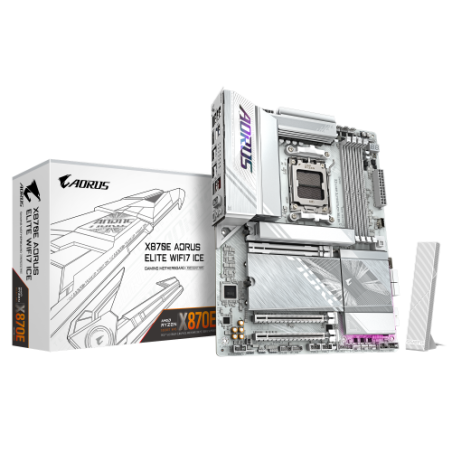 34452-PLACA GIGABYTE X870E A ELITE WIFI7 ICE (BLANCO),AMD,AM5,X870E,4DDR5,256GB,1HDMI+1FHDMI+2USB4,4SATA3+4M.2,2.5GBLAN+