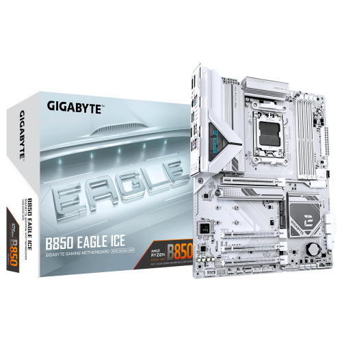 34454-PLACA GIGABYTE B850 EAGLE ICE (BLANCO),AMD,AM5,B850,4DDR5,256GB,1HDMI+1DP,4SATA3+3M.2,2.5GBE,5USB3.2,ATX