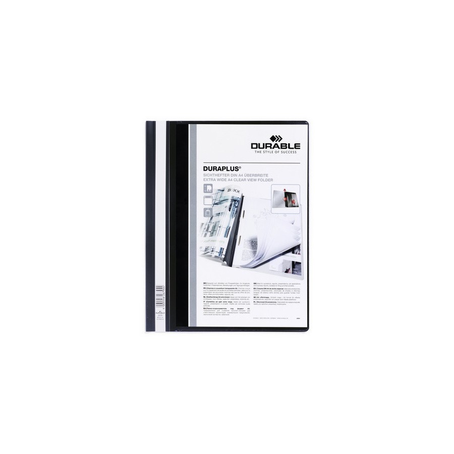 3450-DOSSIER FASTENER DURAPLUS A4 PVC NEGRO DURABLE 2579-01