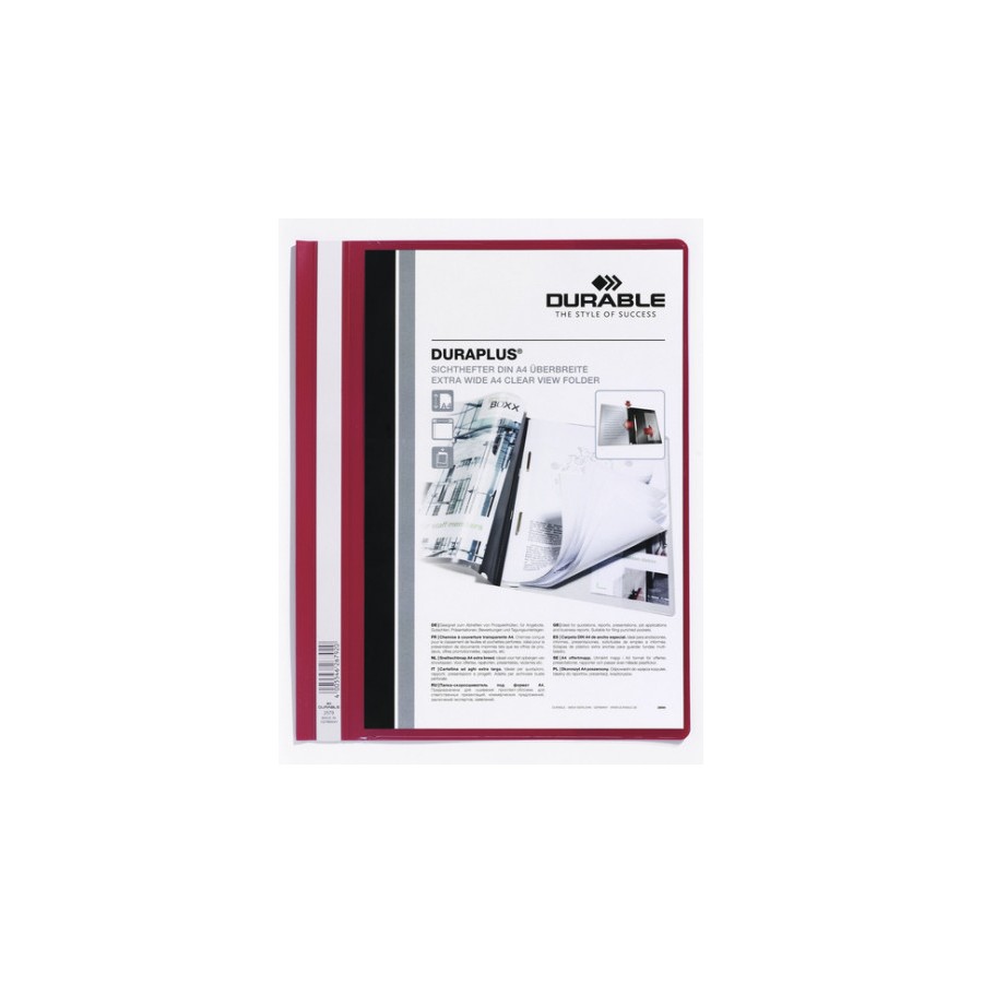 3454-DOSSIER FASTENER DURAPLUS A4 PVC ROJO DURABLE 2579-03