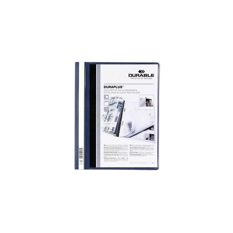 3462-DOSSIER FASTENER DURAPLUS A4 PVC AZUL OSCURO DURABLE 2579-07