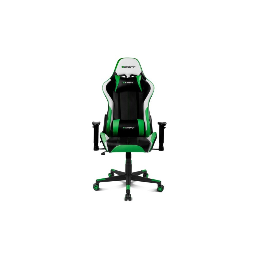 34654-DRIFT DR175 Silla para videojuegos universal Asiento acolchado Negro, Verde, Blanco