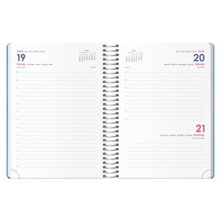 34676-AGENDA 2026 MEMPHIS ESPIRAL DIA PAGINA 15 X 21 CM. MODELO AZUL DOHE 12746 - 26