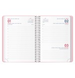34724-AGENDA 2026 GLOSS ESPIRAL DIA PAGINA 12,5 X 18 CM. ROSA DOHE 12571 - 26
