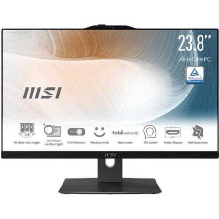 34749-MSI AIO MODERN AM242P 12M-645EU. 23.8" IPS LED FHD 16:9 (1920X1080). I5-1235U. UMA. SO-DIMM DDR4 16GB (8G*2). 512G