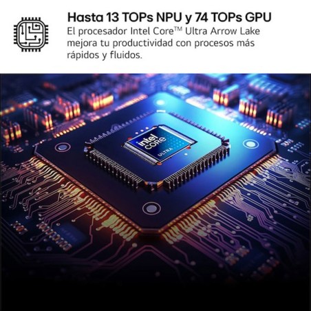 34770-PORTATIL LG GRAM, 16", 16ZD90T, INTEL CORE ULTRA  7, 40,6 CM, 2560 X 1600 PIXELES, 16 GB, 1 TB, FREEDOS