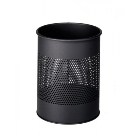 3487-PAPELERA METALICA DE 15L PERFORADA COLOR NEGRO DURABLE 3310-01