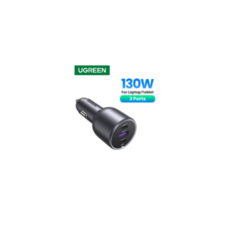 34919-Ugreen 130W 3-Port Fast Car Char gray Auriculares, Ordenador portatil, Telefono movil, Portatil, Bateria portatil,