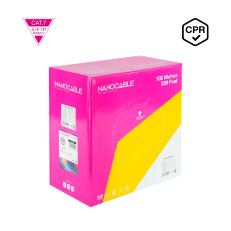 35036-Nanocable Cable de Red CAT.7 LSZH SFTP PIMF AWG23, Naranja, 100 m