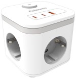 35077-REGLETA SOBREMESA 2 TOMA + USB A/C BLANCO FELLOWES 100137183