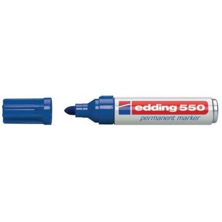 3509-MARCADOR PERMANENTE PUNTA REDONDA 3-4MM 550 AZUL EDDING 550-03