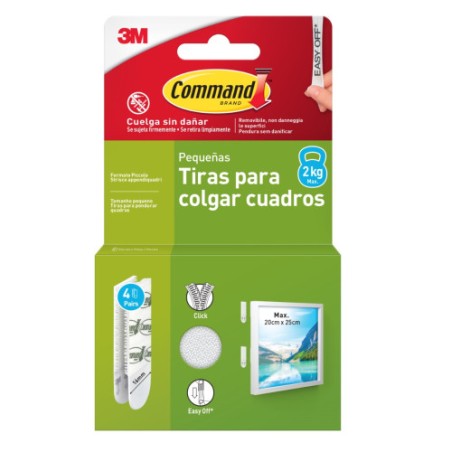 35097-BLISTER TIRAS ADHESIVAS PEQUENAS PARA CUADROS HASTA 1,8KG COMMAND 17202 3M 7100336859