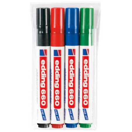 3514-ESTUCHE 4 MARCADORES 660 PIZARRA BLANCA SURTIDOS EDDING 660/4 S