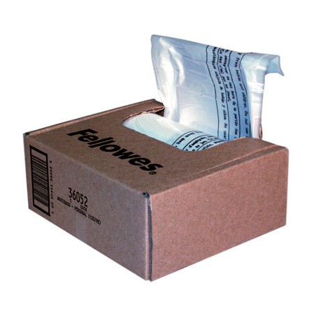 352-PACK 100 BOLSAS RESIDUOS DESTRUCCION 28L. FELLOWES 36052