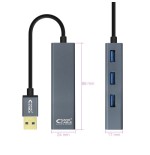 35587-Nanocable USB 3.0 4xUSB3.0. USB-A/M-USB 3.0/H, Gris, 10 cm