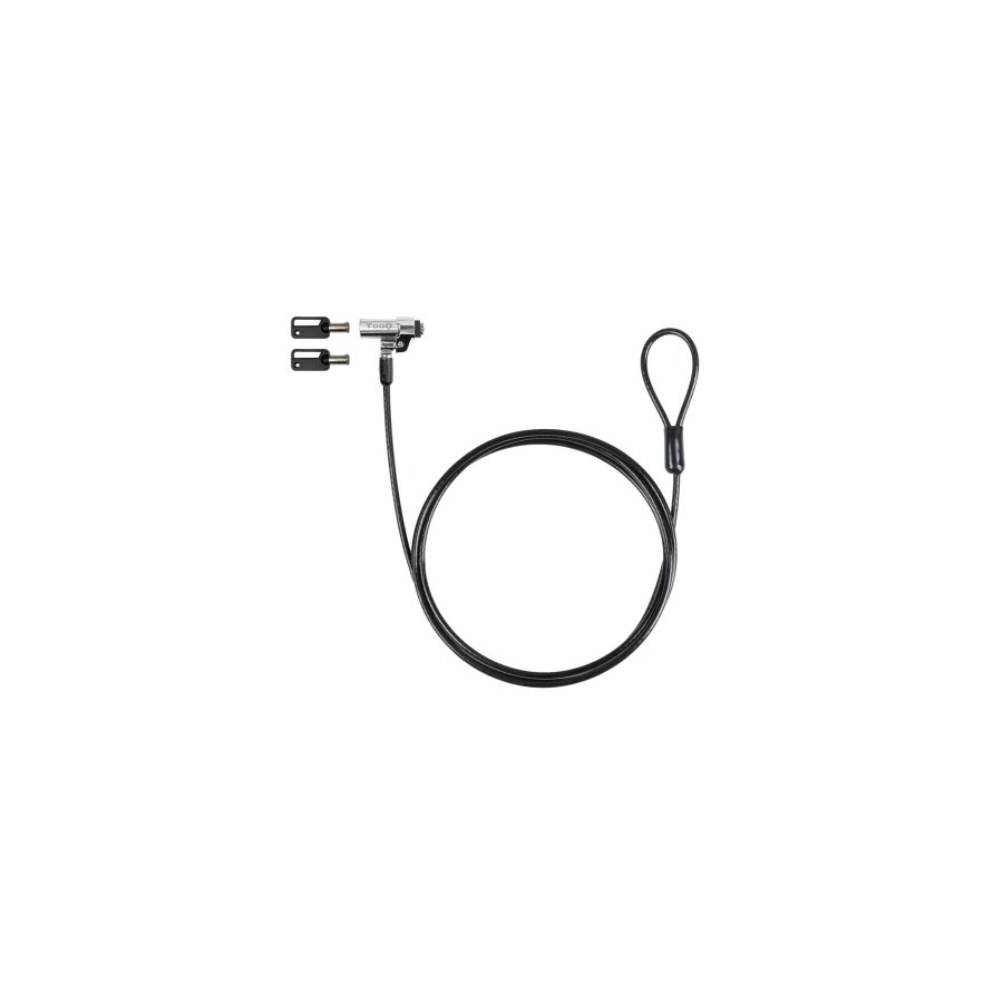 35599-TooQ Cable de Seguridad Tipo NANO con Llave para Portatiles 1.5 metros, Gris Oscuro