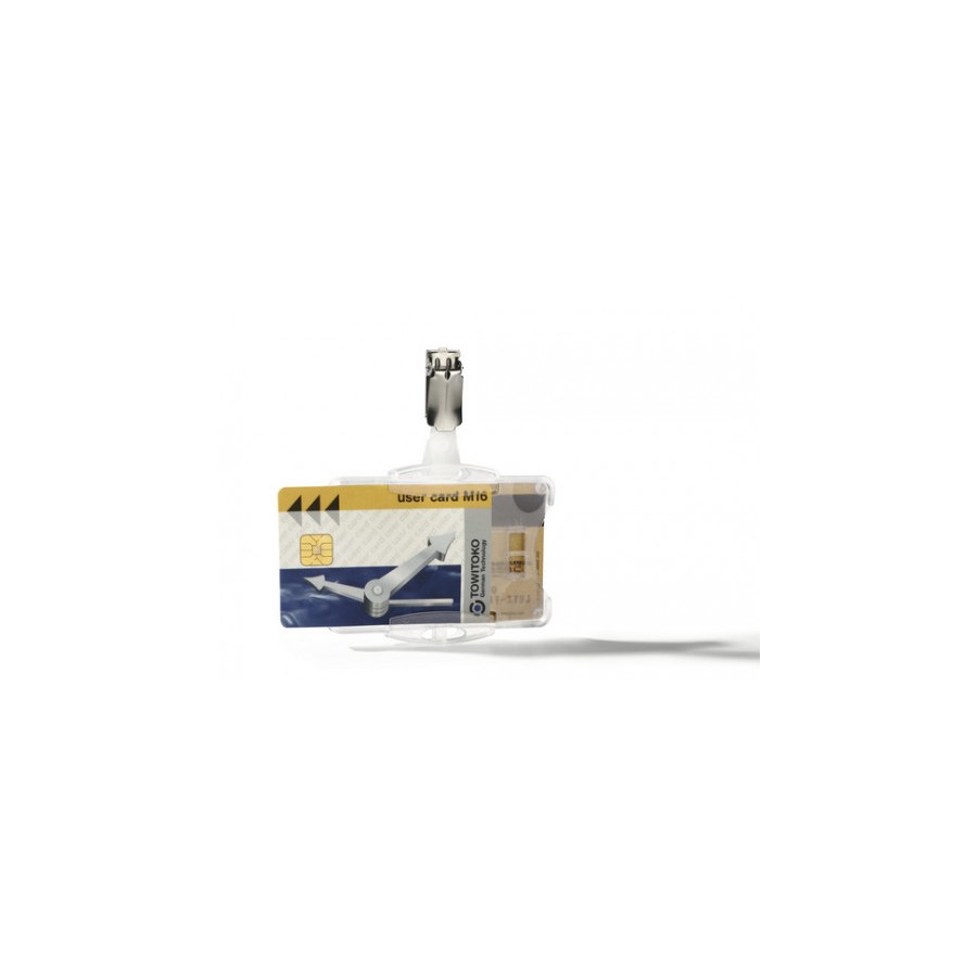 3567-CAJA DE 25 IDENTIFICADORES PARA TARJETAS SEGURIDAD DOBLE CON PINZA 54X85MM DURABLE 8218-19