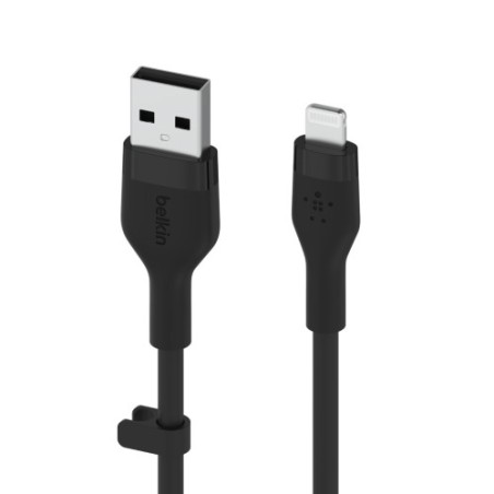 35684-Belkin Cbl Silicqe USB-A LTG 2M noir Negro