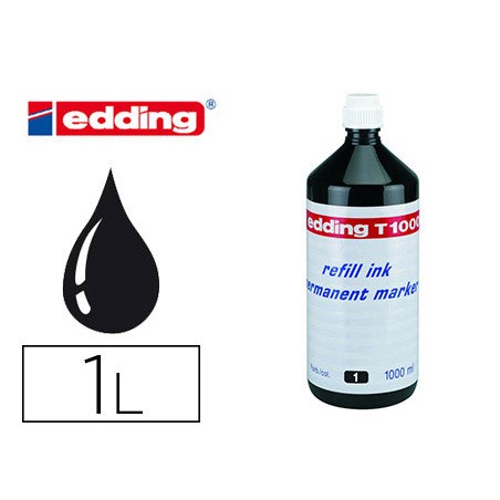 3577-FRASCO TINTA T 1000 PARA RELLENAR 1000ML NEGRO EDDING T1000-01
