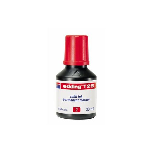 3591-FRASCO TINTA PARA RELLENAR 25ML ROJA EDDING T25-002