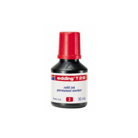 3591-FRASCO TINTA PARA RELLENAR 25ML ROJA EDDING T25-002