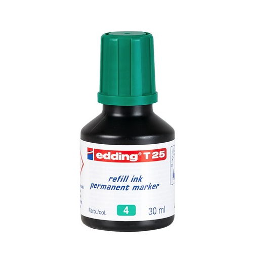 3593-FRASCO TINTA PARA RELLENAR 25ML VERDE EDDING T25-004