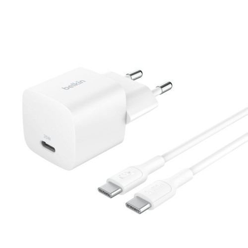 35996-BELKIN 25W USBC PD WALL CHARGER & 1M PVC C-C, WHT