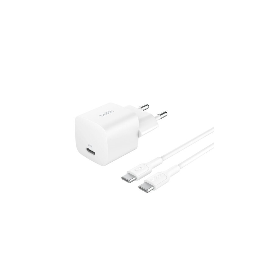 35996-BELKIN 25W USBC PD WALL CHARGER & 1M PVC C-C, WHT