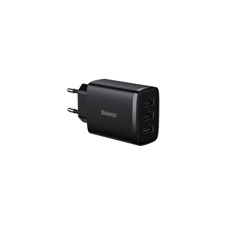 36022-BASEUS COMPACT  CHARGER 3U 17W EU BLACK