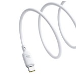 36031-OS-BASEUS SILKY SERIES FAST CHARGING CABLE TYPE-C TO TYPE-C 100W 1M MOON WHITE