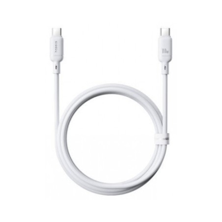 36040-OS-BASEUS SILKY FAST CHARGING DATA CABLE USB-A TO USB-C 3A 1M MOON WHITE